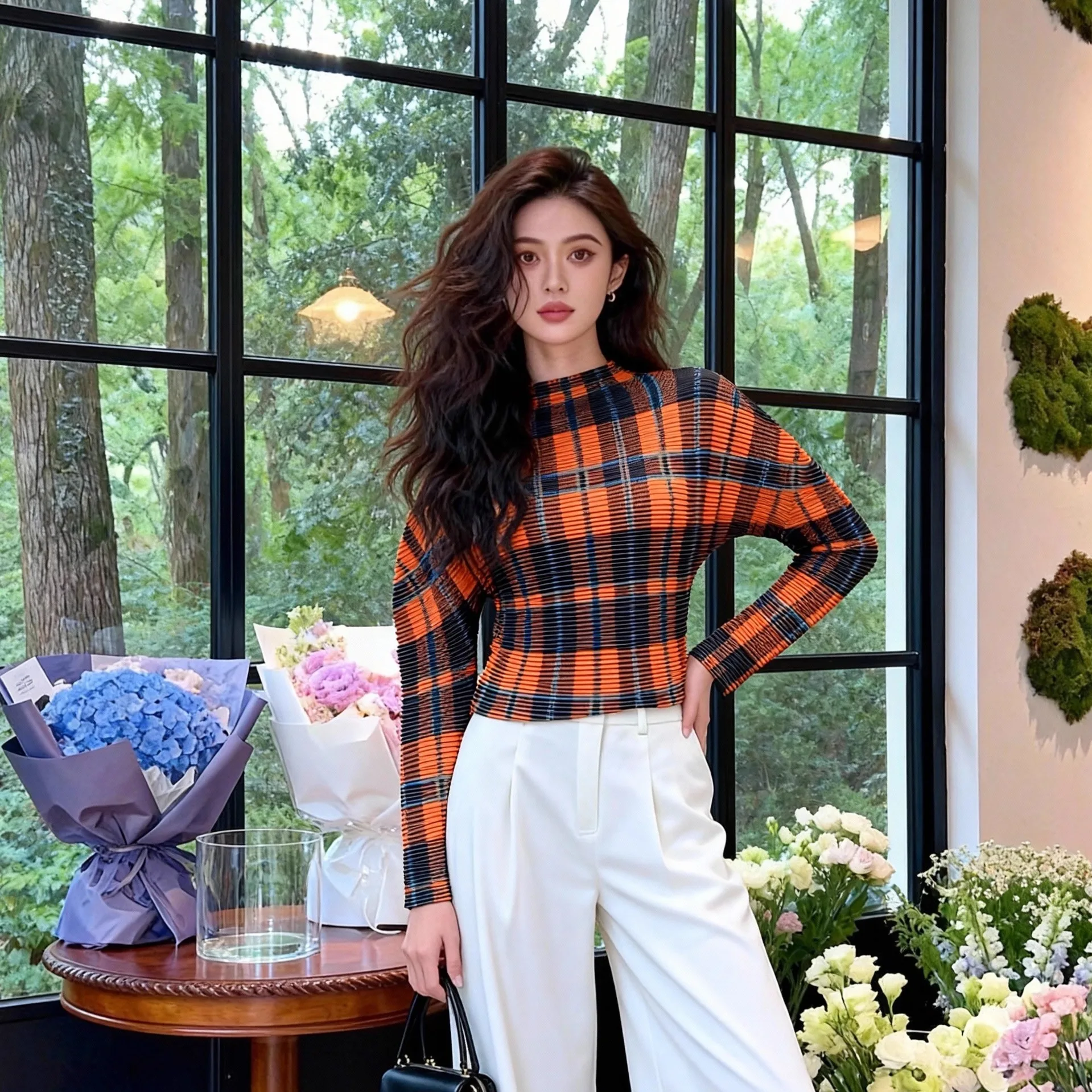 Miyake Pleated 2026 Corn Pleated Top Long Sleeve Women's Fashion Versatile High Stretch Pleated Casual Multicolour T-Shirt
Miyake Pleated 2026 Corn Pleated Top Long Sleeve Women's Fashion Versatile High Stretch Pleated Casual Multicolour T-Shirt