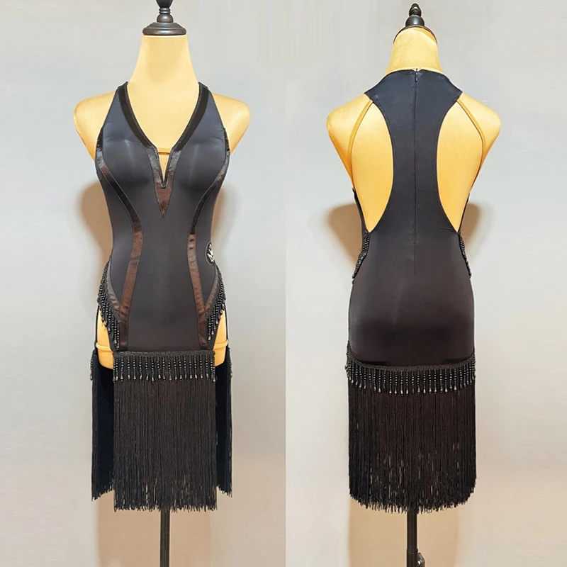 Black Tassel Latin Dance Competition Dress Adult Women ChaCha Samba Dancing Clothes Sleeveless Tango Dance Dresses DL11595
Black Tassel Latin Dance Competition Dress Adult Women ChaCha Samba Dancing Clothes Sleeveless Tango Dance Dresses DL11595