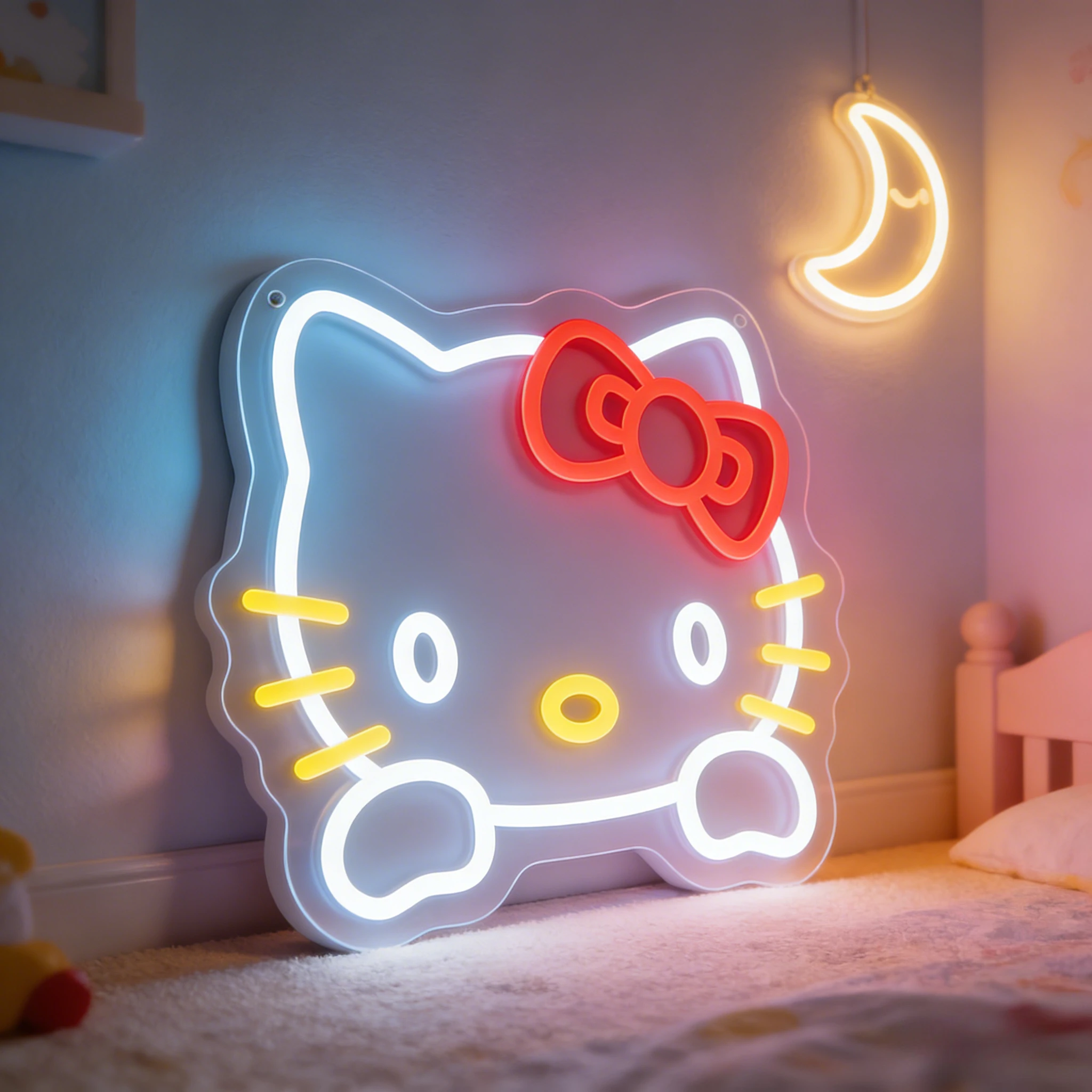 Hello Kitty Neon Sign LED USB Dimmable Wall Art Night Light for Bedroom Vanity Makeup Table Desk Lamp Birthday Gift Home Party
Hello Kitty Neon Sign LED USB Dimmable Wall Art Night Light for Bedroom Vanity Makeup Table Desk Lamp Birthday Gift Home Party