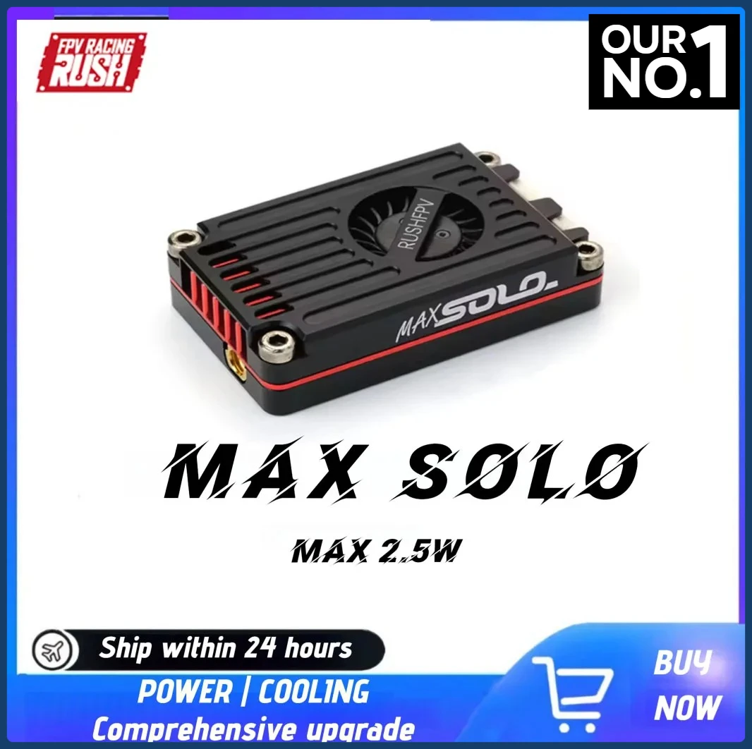 RUSH TANK MAX SOLO 2.5W 5.8GHz FPV Video Transmitter VTX 48CH Long Range for RC Drones Fixed-wing Aircraft DIY
RUSH TANK MAX SOLO 2.5W 5.8GHz FPV Video Transmitter VTX 48CH Long Range for RC Drones Fixed-wing Aircraft DIY