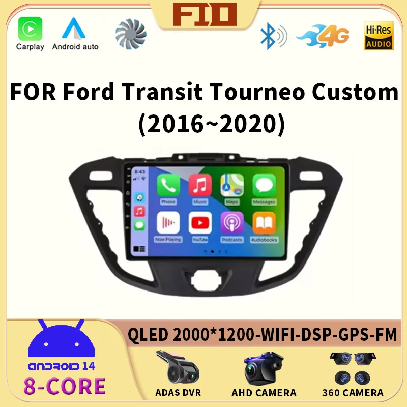 Android 14 Car Radio Multimedia Video Player For Ford Transit Tourneo Custom 2016 - 2020 QLED Stereo Auto Carplay GPS 4G+WIFI BT
Android 14 Car Radio Multimedia Video Player For Ford Transit Tourneo Custom 2016 - 2020 QLED Stereo Auto Carplay GPS 4G+WIFI BT