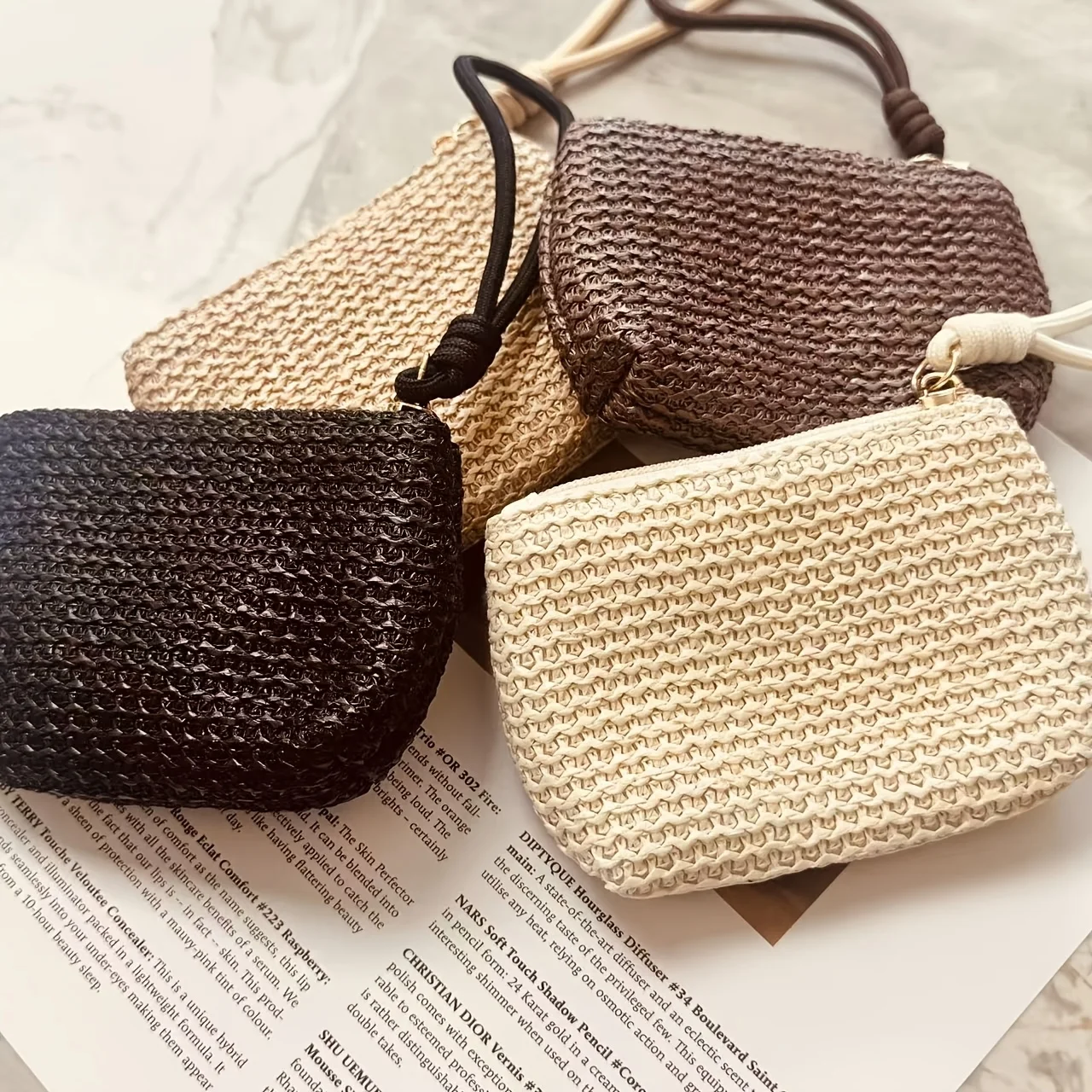 Summer straw woven coin purse, mini zipper card pouch, key coin storage pouch, portable wrist pouch, Japanese minimalist woven small wallet, artistic style clutch storage bag, lightweight mini key coin pouch
Summer straw woven coin purse, mini zipper card pouch, key coin storage pouch, portable wrist pouch, Japanese minimalist woven small wallet, artistic style clutch storage bag, lightweight mini key coin pouch