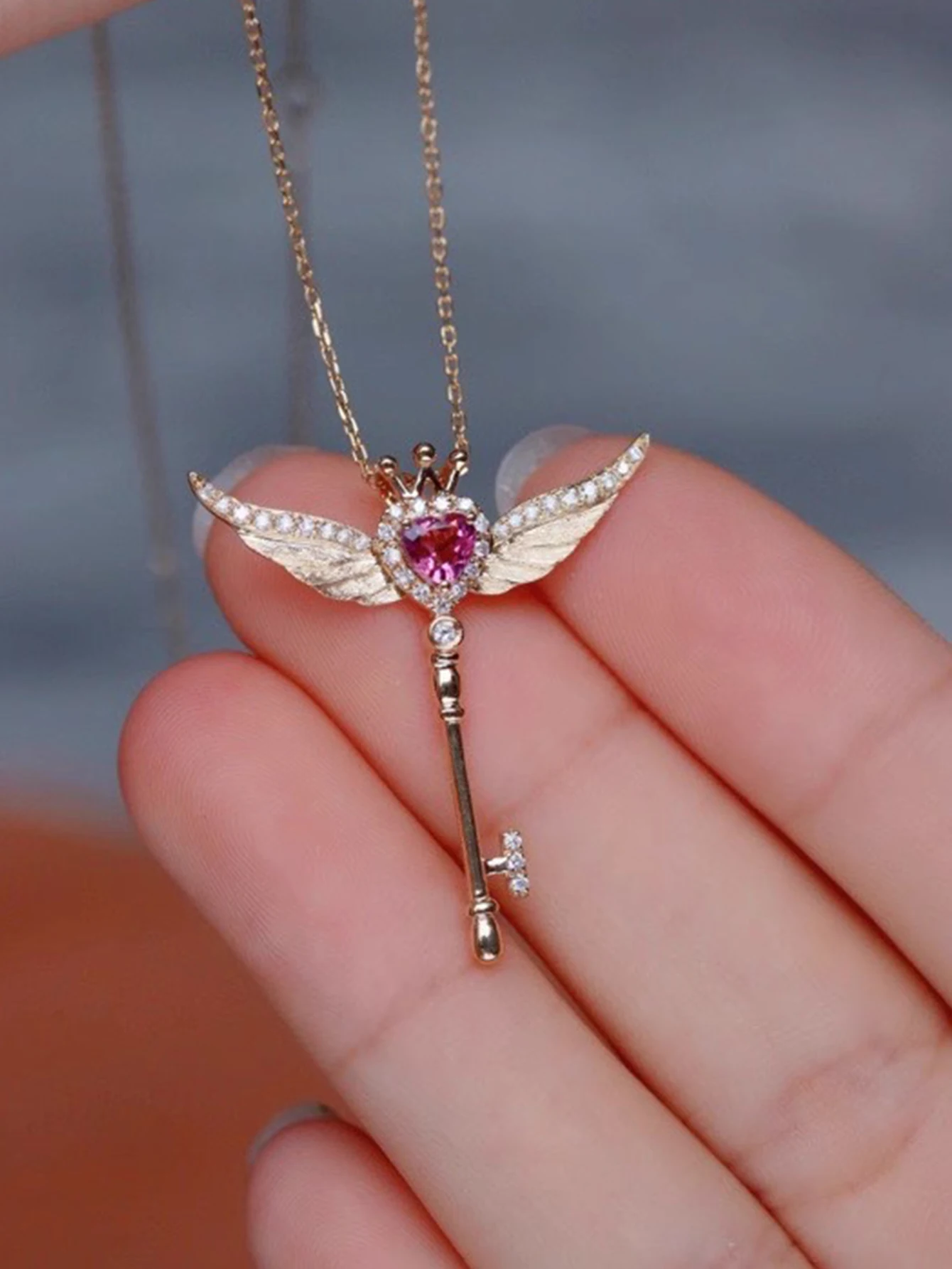 Pure silver S925 women's jewelry fairy wand pendant necklace, a luxurious gift choice for mothers on Mother's Day
Pure silver S925 women's jewelry fairy wand pendant necklace, a luxurious gift choice for mothers on Mother's Day