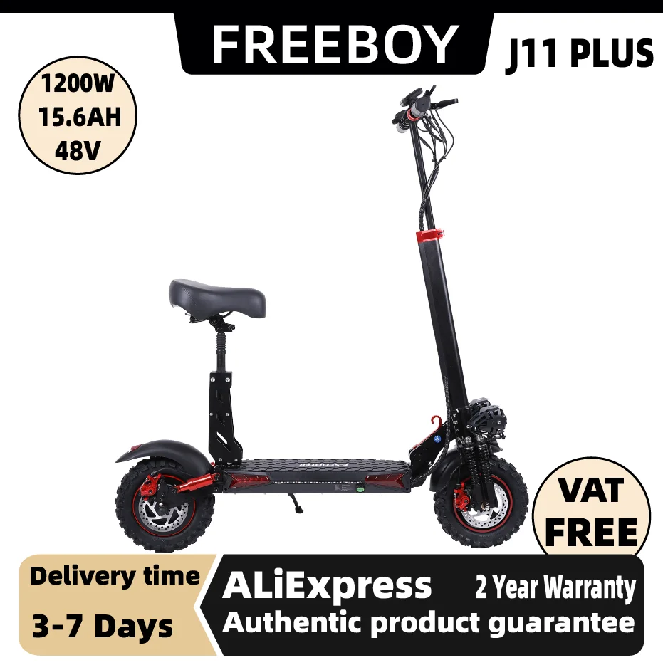 1200W Motor Adult Electric Scooter FREEBOY J11 PLUS48V15.6AH Folding E-Scooter 11 Fat Tire E-Mountain Scooter
1200W Motor Adult Electric Scooter FREEBOY J11 PLUS48V15.6AH Folding E-Scooter 11 Fat Tire E-Mountain Scooter