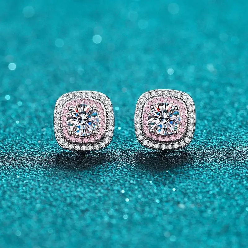 High-grade Women's Moissanite Stud Earrings Pass Diamond Tester S925 Platinum Plated Moissanite, with 2 GRA Certificates 
High-grade Women's Moissanite Stud Earrings Pass Diamond Tester S925 Platinum Plated Moissanite, with 2 GRA Certificates
