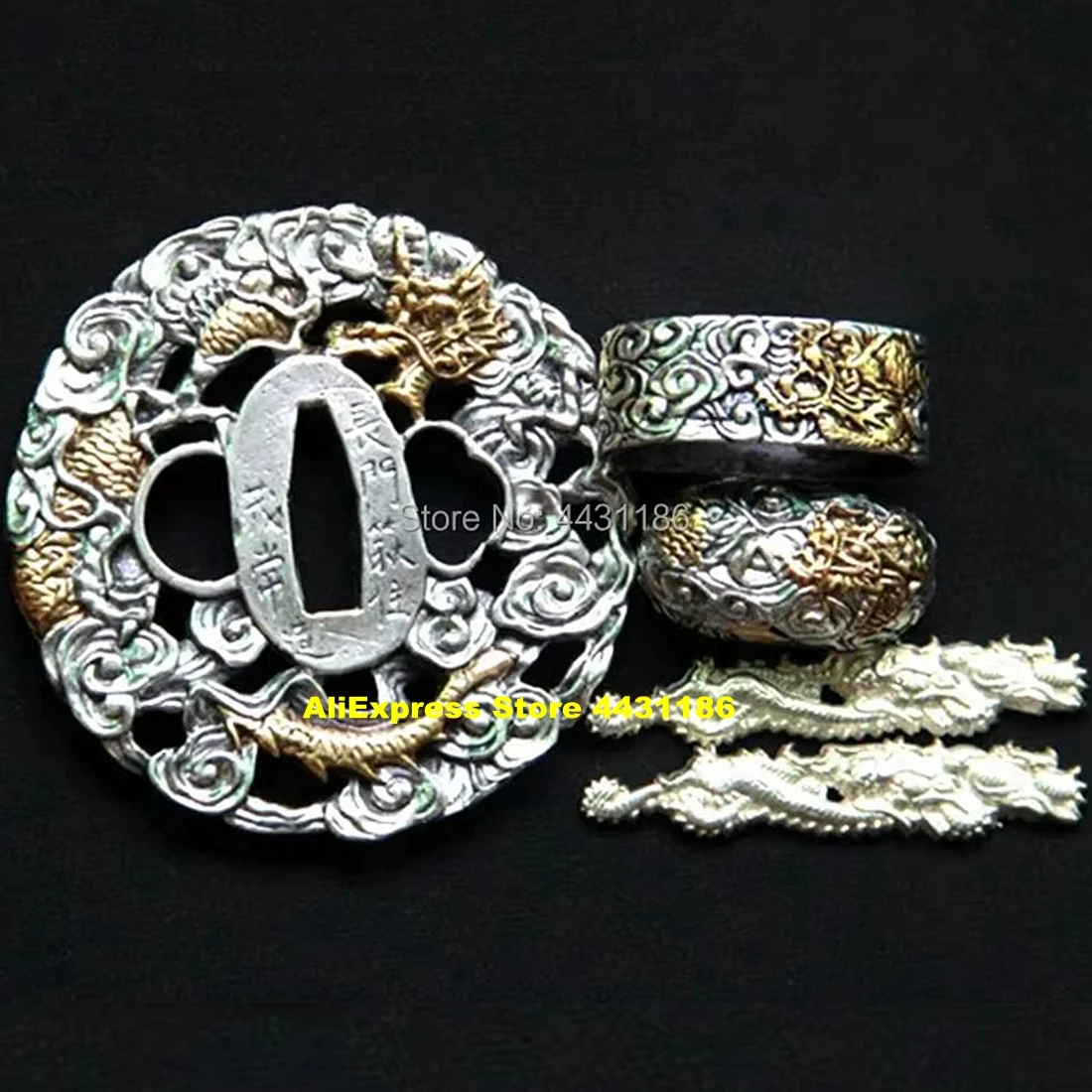 Набор серебристых Tsuba, медная защита дракона, меники Фучи Кашира для японского меча, самурая, катана/воккиши/танто, фитинги «сделай сам»
Набор серебристых Tsuba, медная защита дракона, меники Фучи Кашира для японского меча, самурая, катана/воккиши/танто, фитинги «сделай сам»