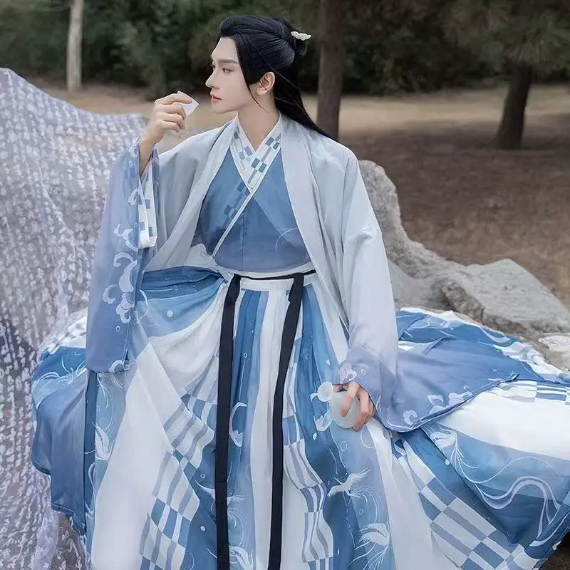 Original Men's Hanfu Traditional Chinese Weijin Period Clothing Comfortable Chiffon Cross Collar Printing Stage Suits Han Suits
Original Men's Hanfu Traditional Chinese Weijin Period Clothing Comfortable Chiffon Cross Collar Printing Stage Suits Han Suits