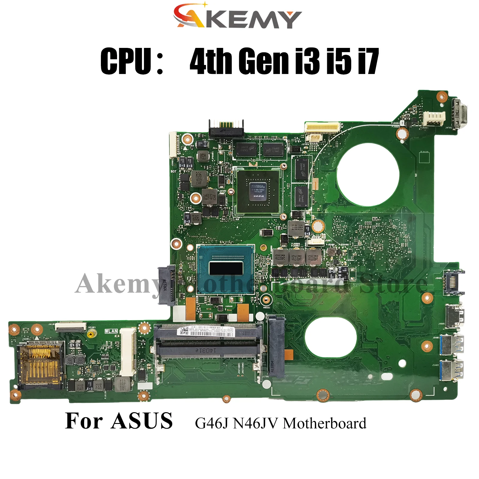 N46JV Laptop Motherboard For ASUS G46J N46JV N46J Notebook Mainboard With i3 i5 i7 CPU 100% tests OK fast shipping High quality 
N46JV Laptop Motherboard For ASUS G46J N46JV N46J Notebook Mainboard With i3 i5 i7 CPU 100% tests OK fast shipping High quality