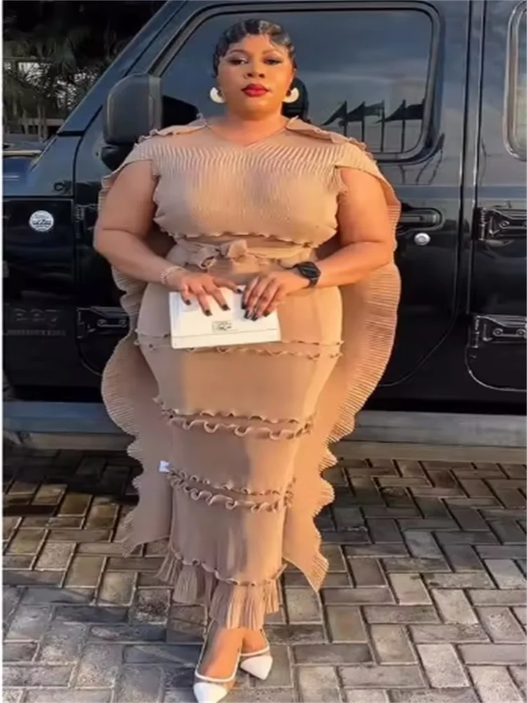 Miyake Solid Pleated French Three-dimensional Fungus Edge Cake Dress Women's Loose Long Dresses 2025 Summer New
Miyake Solid Pleated French Three-dimensional Fungus Edge Cake Dress Women's Loose Long Dresses 2025 Summer New