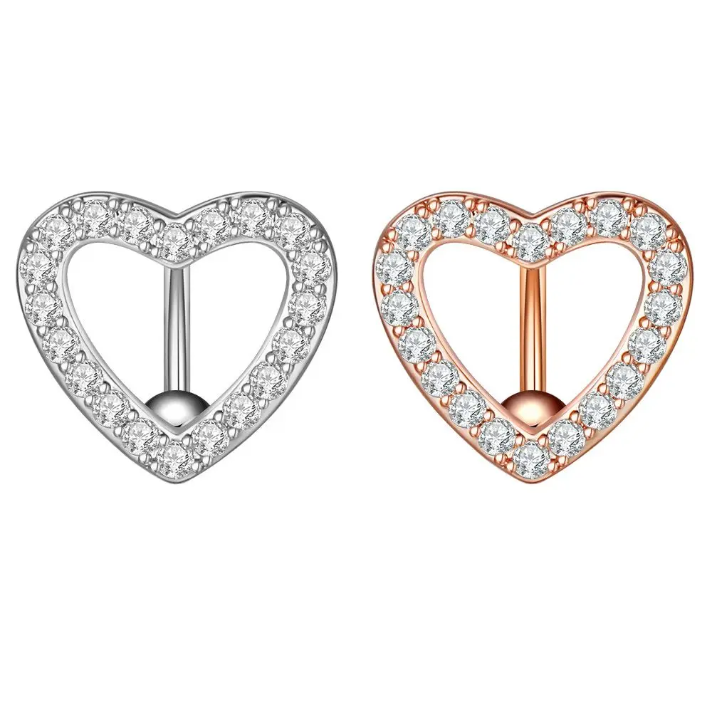 Heart Belly Bar Steel Reversed Bar Belly Button Rings Belly Piercing Jewelry CZ Navel Ring
Heart Belly Bar Steel Reversed Bar Belly Button Rings Belly Piercing Jewelry CZ Navel Ring