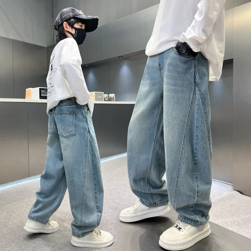 Baby Boys Jeans With Classical Blue Teen Boy Denim Teenage Spring Autumn Long Trousers Toddler Straight Jeans Toddler Age 4-14Y
Baby Boys Jeans With Classical Blue Teen Boy Denim Teenage Spring Autumn Long Trousers Toddler Straight Jeans Toddler Age 4-14Y