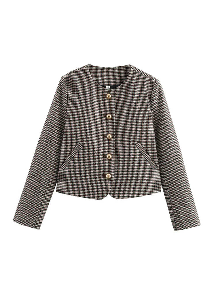 Willshela Women Fashion Plaid Single Breasted Jackets Vintage O-Neck Long Sleeves Female Chic Lady Outfits
Willshela Women Fashion Plaid Single Breasted Jackets Vintage O-Neck Long Sleeves Female Chic Lady Outfits