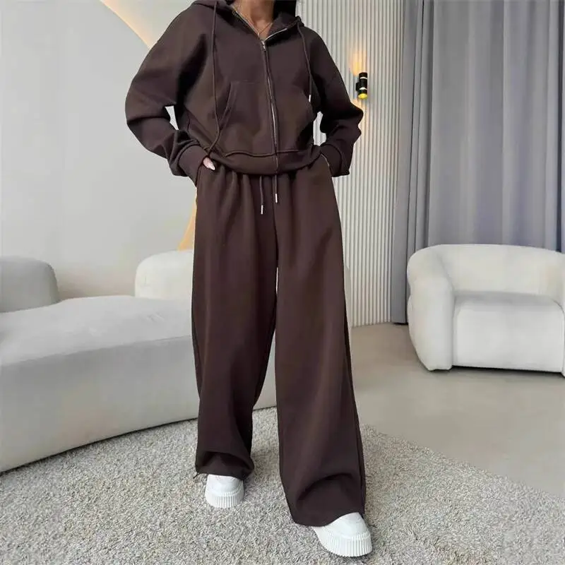 Cotton Hoodies Sweatshirt Two-Piece Suit Women Casual Sports Autumn Zip-Up Short Coat Straight Trousers Loose 2-Piece Sets
Cotton Hoodies Sweatshirt Two-Piece Suit Women Casual Sports Autumn Zip-Up Short Coat Straight Trousers Loose 2-Piece Sets