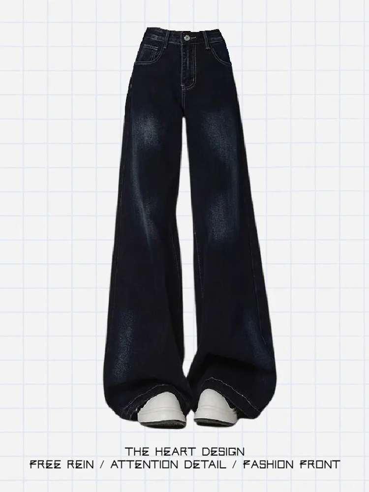 New 2025 Design Sensation Blue ey Large Wide Leg Denim Pants Women's American High Waist Loose Drapey Jeans Ladies Trousers
New 2025 Design Sensation Blue ey Large Wide Leg Denim Pants Women's American High Waist Loose Drapey Jeans Ladies Trousers