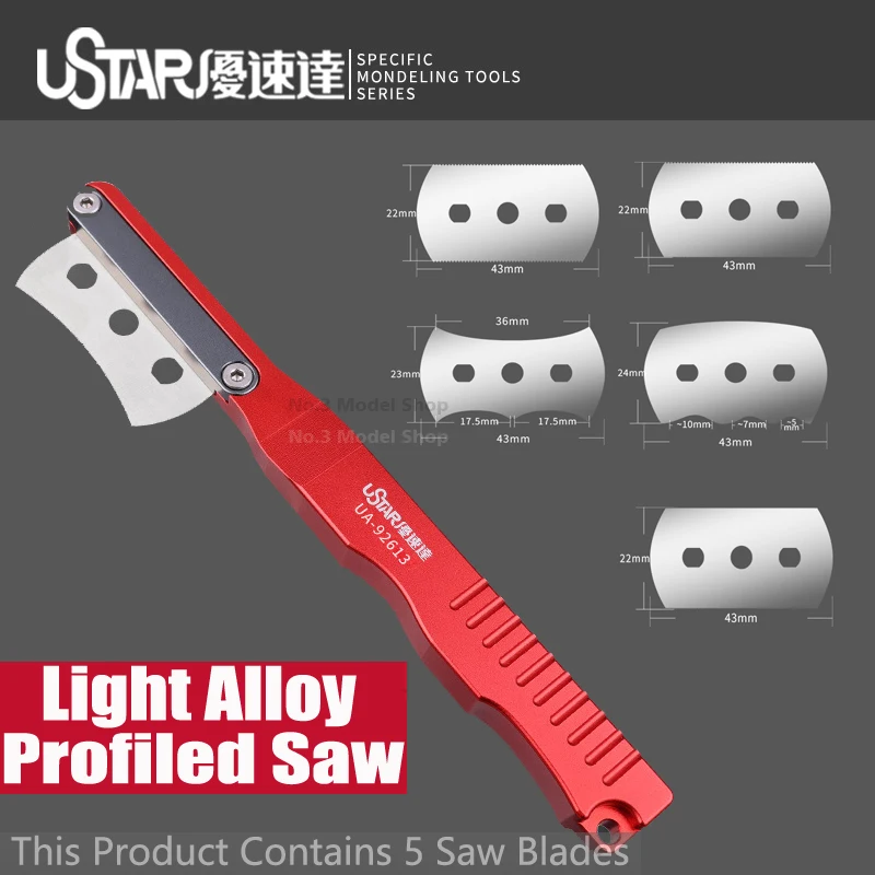 Ustar Light Alloy Shaped Hand Saw With 5 Special-Shaped Saw Blades For Assembly Gundam Model Hobby Building Making Tools DIY
Ustar Light Alloy Shaped Hand Saw With 5 Special-Shaped Saw Blades For Assembly Gundam Model Hobby Building Making Tools DIY
