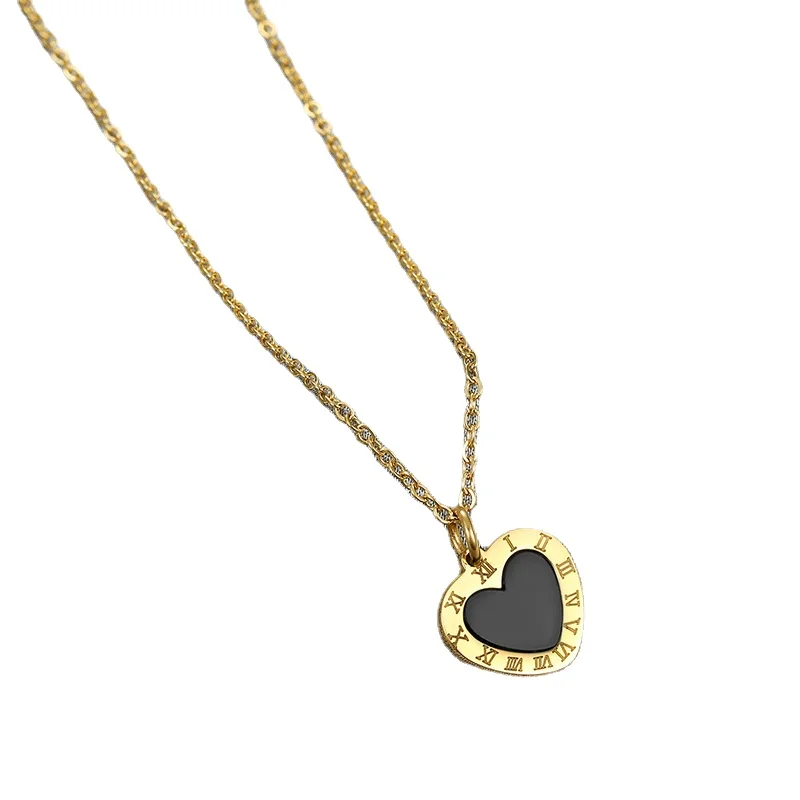 European and American French Vintage Black Gold Roman Digital Love Pendant Collar Chain Versatile Stainless Steel Necklace
European and American French Vintage Black Gold Roman Digital Love Pendant Collar Chain Versatile Stainless Steel Necklace