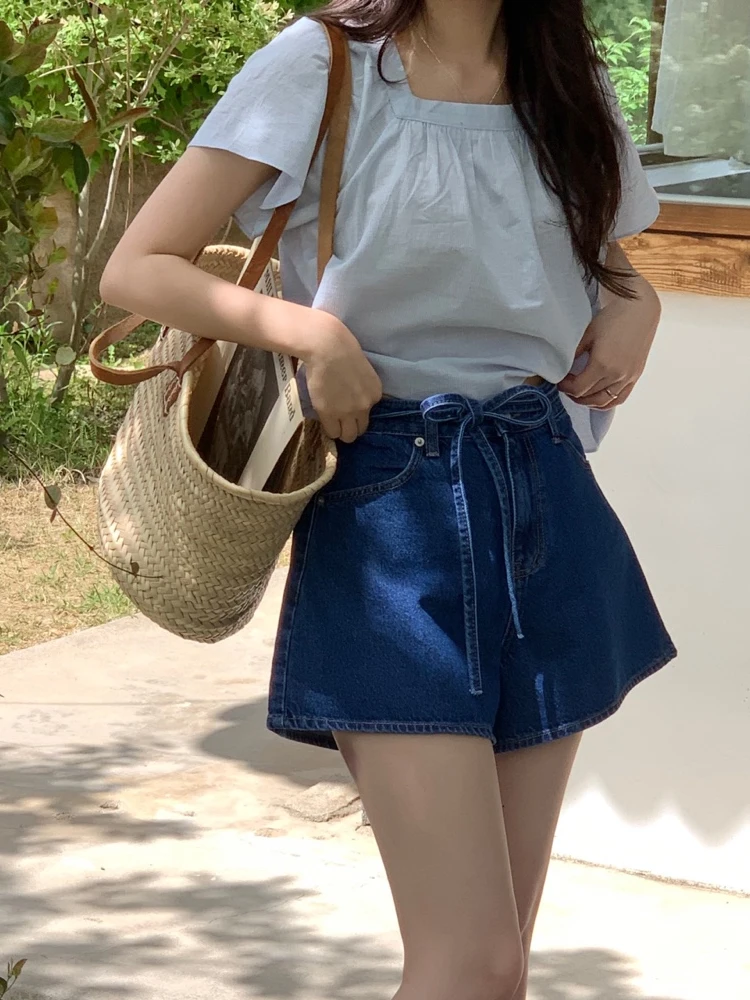 Korean Sle High Waist Denim orts Women's Summer 2024 New Leg Lengthening Loose Wide Leg A-Line Belted ort Pants
Korean Sle High Waist Denim orts Women's Summer 2024 New Leg Lengthening Loose Wide Leg A-Line Belted ort Pants