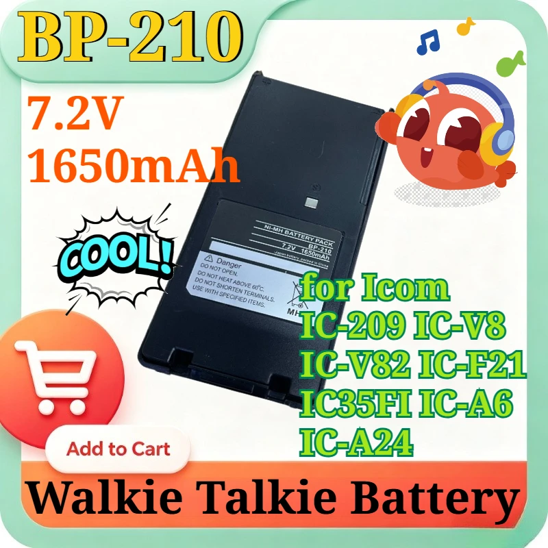 New BP-210 7.2V 1650mAh Ni-MH Replacement Battery with Belt Clip for Icom IC-209 IC-V8 IC-V82 IC-F21 IC35FI IC-A6 Walkie Talkie
New BP-210 7.2V 1650mAh Ni-MH Replacement Battery with Belt Clip for Icom IC-209 IC-V8 IC-V82 IC-F21 IC35FI IC-A6 Walkie Talkie