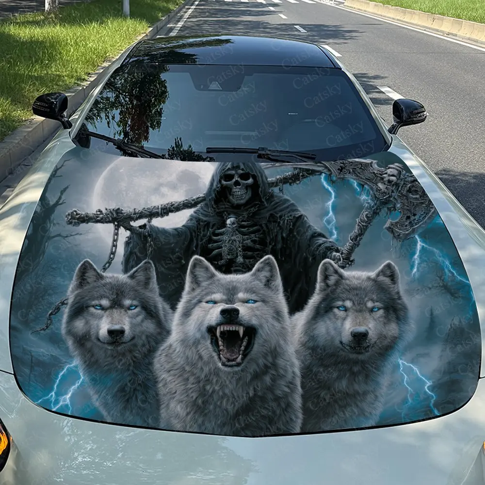 Death And The Wolf Pack Car Hood Sticker, Premium Vinyl Sticker For Automotive Exterior Customization, Durable PVC Vinyl Wrap
Death And The Wolf Pack Car Hood Sticker, Premium Vinyl Sticker For Automotive Exterior Customization, Durable PVC Vinyl Wrap