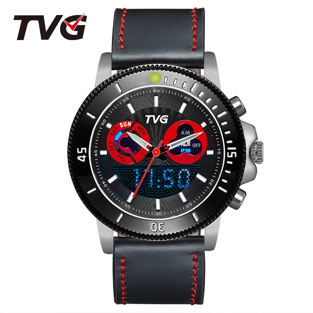 TVG Man Watches Top Brand Luxury Leather Quartz Analog Waterproof Resistant Stainless Steel Dial Sports Casual Business Gift Out
TVG Man Watches Top Brand Luxury Leather Quartz Analog Waterproof Resistant Stainless Steel Dial Sports Casual Business Gift Out