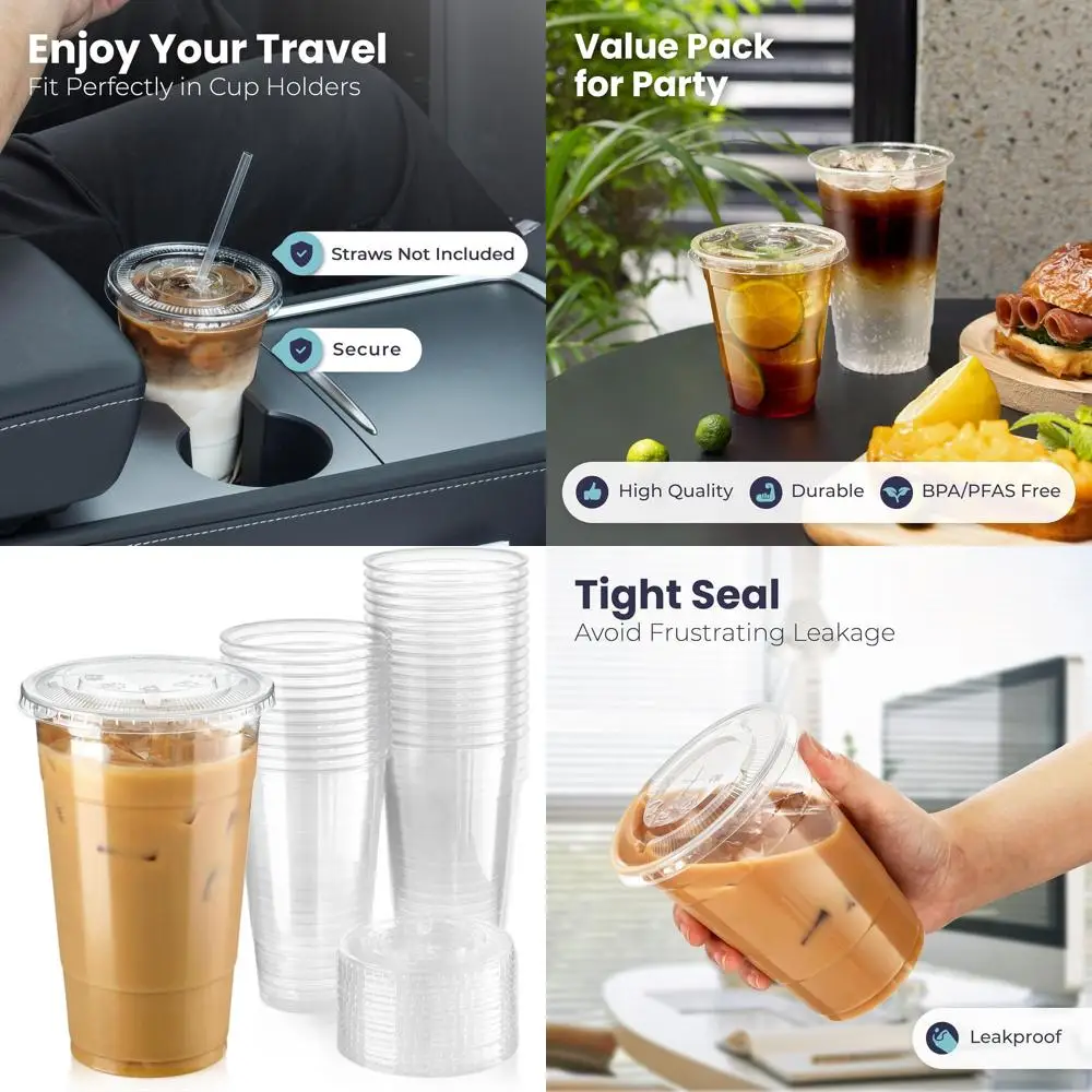 Пластиковые стаканы прозрачные 24 унции с крышками - одноразовые, для холодного кофе, смузи, напитков для вечеринок, лимонада, холодных напитков, молока
Пластиковые стаканы прозрачные 24 унции с крышками - одноразовые, для холодного кофе, смузи, напитков для вечеринок, лимонада, холодных напитков, молока