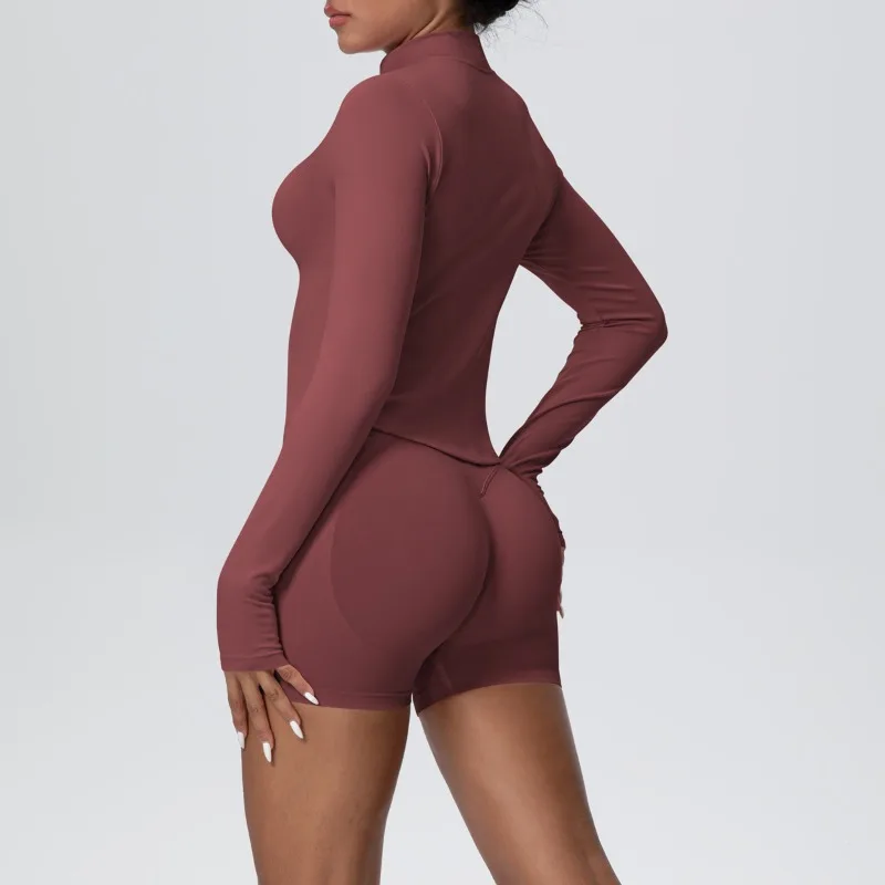 Women's Nude Yoga Set High Elasticity Slim Fit Breathable Zipper Sports Set Outdoor Fitness and Leisure Running Set
Women's Nude Yoga Set High Elasticity Slim Fit Breathable Zipper Sports Set Outdoor Fitness and Leisure Running Set