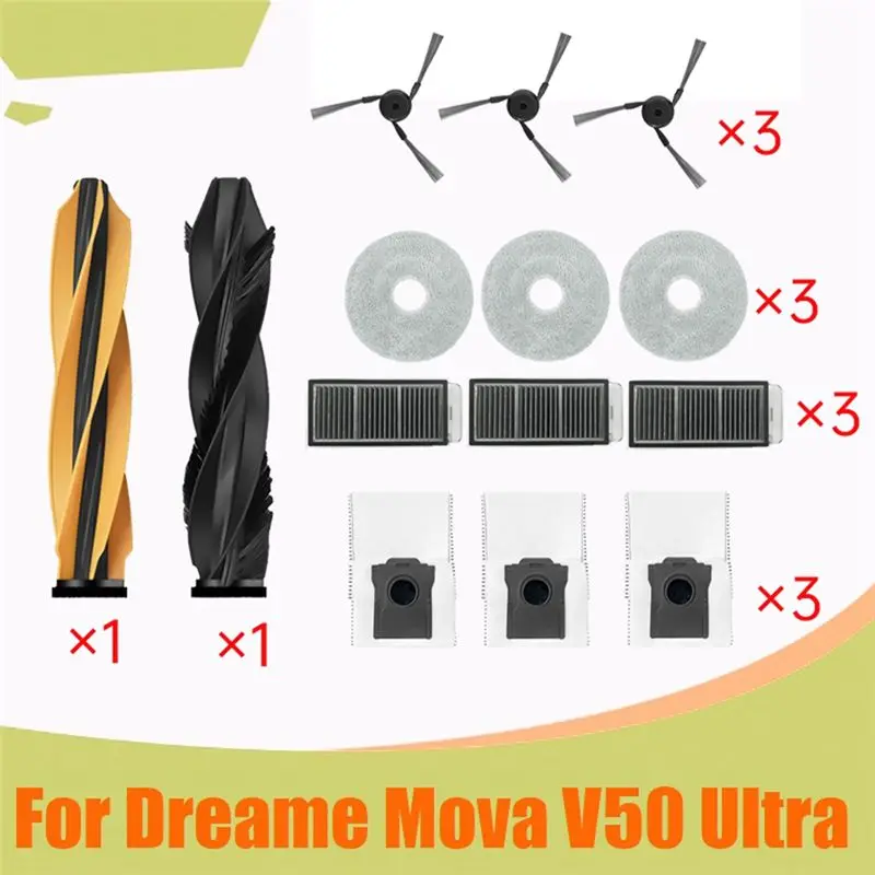 A40Z-Main Roller Side Brush HEPA Filter Mop Cloth Dust Bag Full Kit For Dreame Mova V50 Ultra Vacuum Parts
A40Z-Main Roller Side Brush HEPA Filter Mop Cloth Dust Bag Full Kit For Dreame Mova V50 Ultra Vacuum Parts