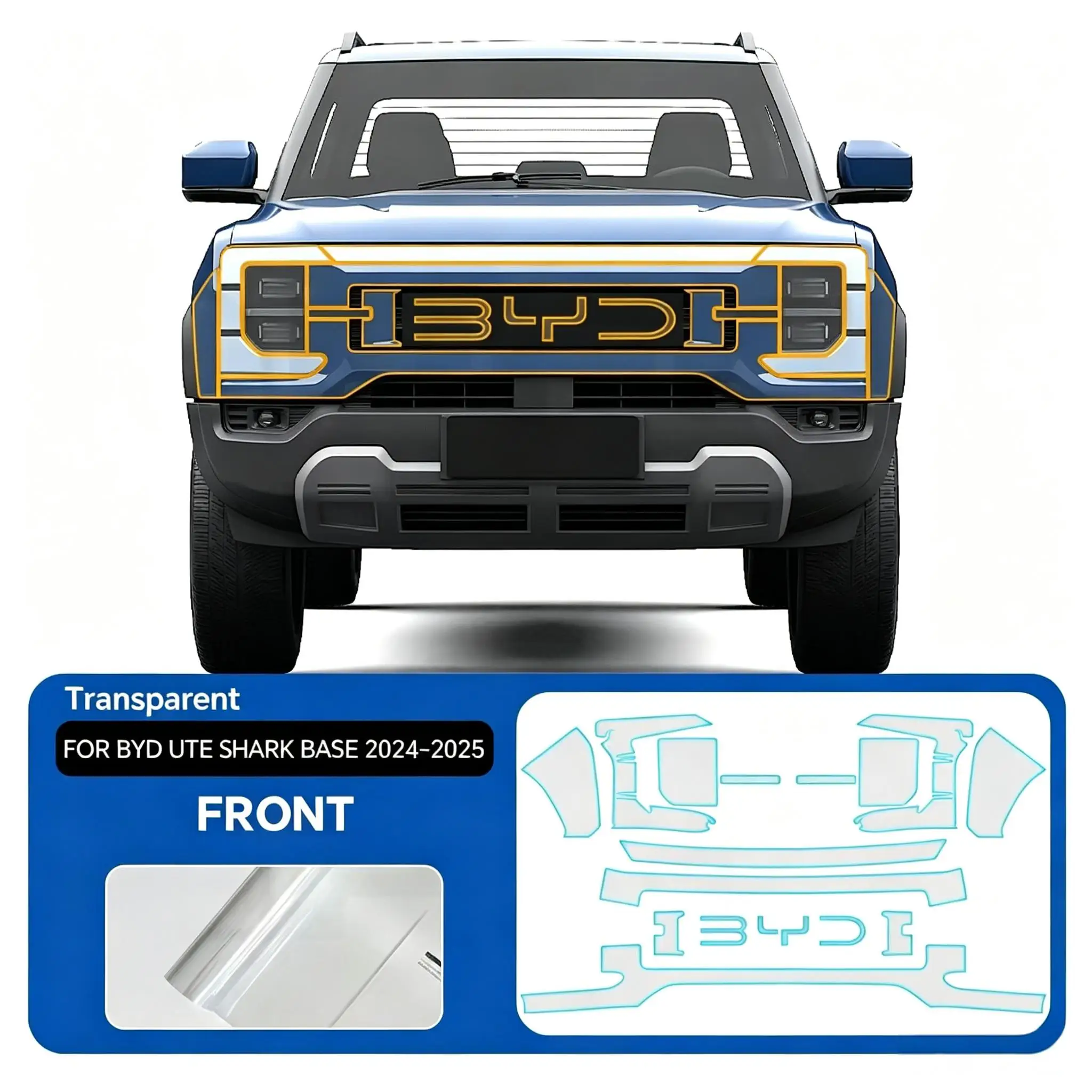 For BYD Ute Shark Base 2024-2026 TPU Paint Protection Film Self-Healing Clear Bra Pre-cut PPF Car Body Anti-Scratch Resistant
For BYD Ute Shark Base 2024-2026 TPU Paint Protection Film Self-Healing Clear Bra Pre-cut PPF Car Body Anti-Scratch Resistant