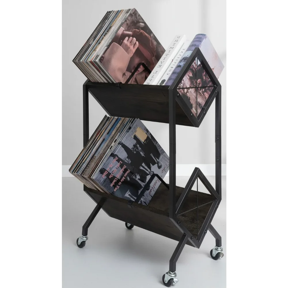 Двухуровневая тележка для хранения виниловых пластинок на колесах, емкость 160-200 LP, ретро-стиль для любителей музыки и коллекционеров
Двухуровневая тележка для хранения виниловых пластинок на колесах, емкость 160-200 LP, ретро-стиль для любителей музыки и коллекционеров