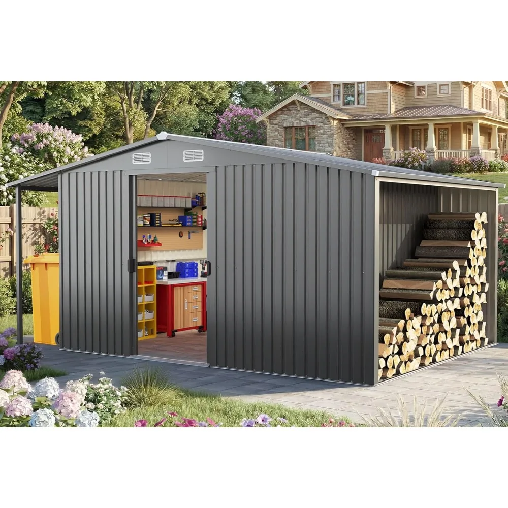 10x14 FT Outdoor Storage Shed, 3-in-1 Metal Garage & Workshop with Side Lean-to, Waterproof Steel , Customized
10x14 FT Outdoor Storage Shed, 3-in-1 Metal Garage & Workshop with Side Lean-to, Waterproof Steel , Customized