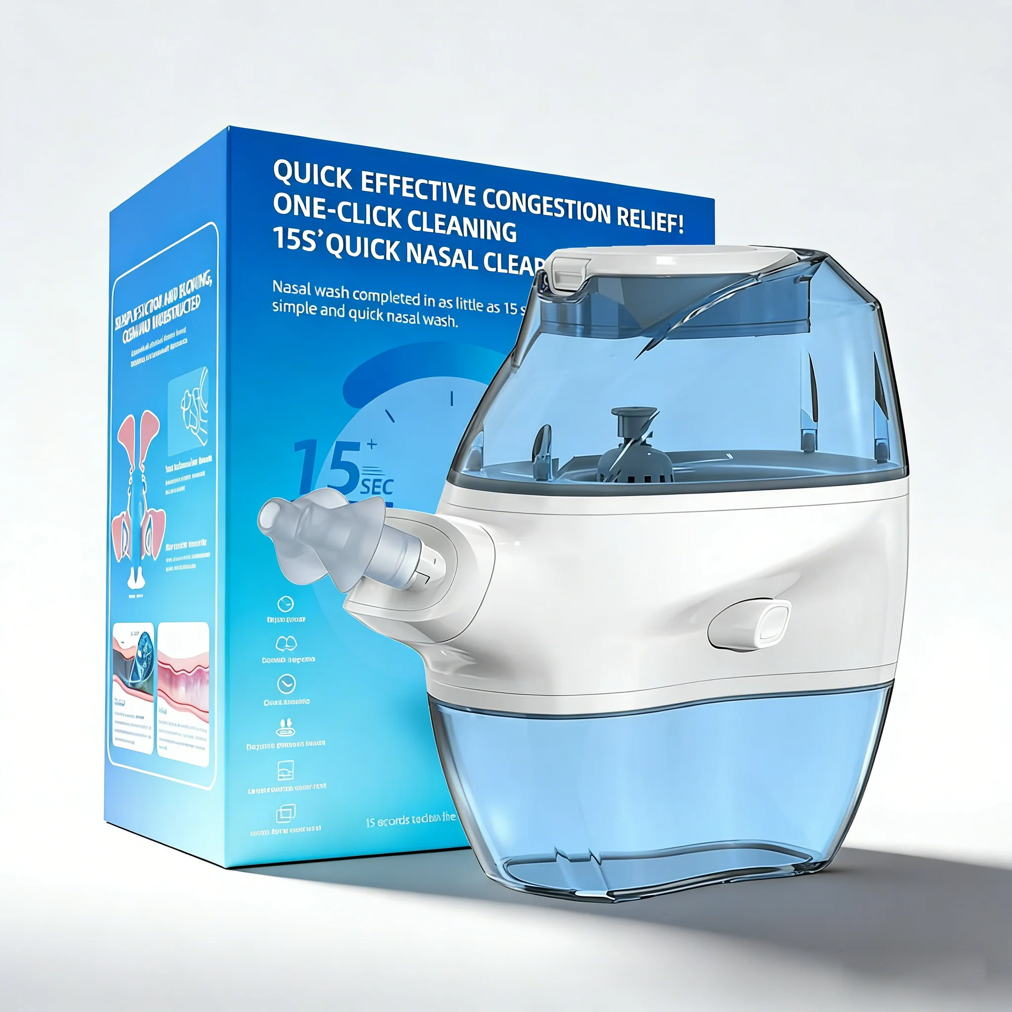 Yajiebao Nasal Irrigator System 2 Modes 300ml Portable Electric ABS+PC Material Nose Care Smell Removing & Dehumidification
Yajiebao Nasal Irrigator System 2 Modes 300ml Portable Electric ABS+PC Material Nose Care Smell Removing & Dehumidification