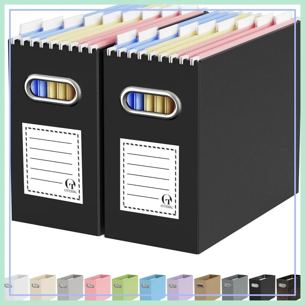 Collapsible File Organizer Box with Handle, 2-Pack for Letter Size Hanging Files, Home Office Storage
Collapsible File Organizer Box with Handle, 2-Pack for Letter Size Hanging Files, Home Office Storage
