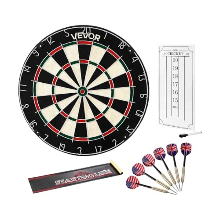 Dartboard with 6 Darts and Scoring Kit, Self-Healing Sisal Fibers Dartboard with Staple-Free Bullseye and Rotating Number Ring,
Dartboard with 6 Darts and Scoring Kit, Self-Healing Sisal Fibers Dartboard with Staple-Free Bullseye and Rotating Number Ring,