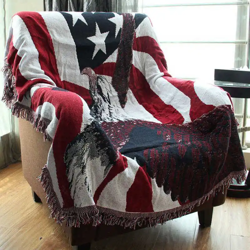 Knitted Throw Blanket Sofa Throws 130x180cm Heavy Thick Warm Quilt American Eagle Design Chair Couch Cover Home Decoration
Knitted Throw Blanket Sofa Throws 130x180cm Heavy Thick Warm Quilt American Eagle Design Chair Couch Cover Home Decoration