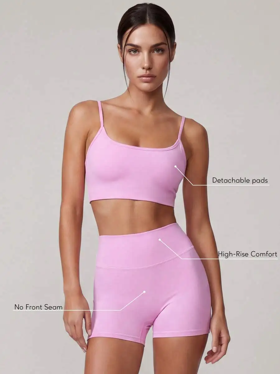 Womens 2 Piece Fitness Set Padded Sports Bra Seamless Cycling Shorts High Rise Comfort
Womens 2 Piece Fitness Set Padded Sports Bra Seamless Cycling Shorts High Rise Comfort