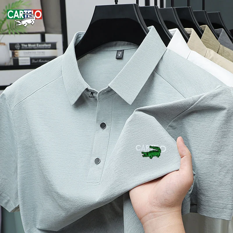 New men's high-quality short sleeved polo shirt, summer fashion, business casual, sweat absorbing T-shirt top
New men's high-quality short sleeved polo shirt, summer fashion, business casual, sweat absorbing T-shirt top