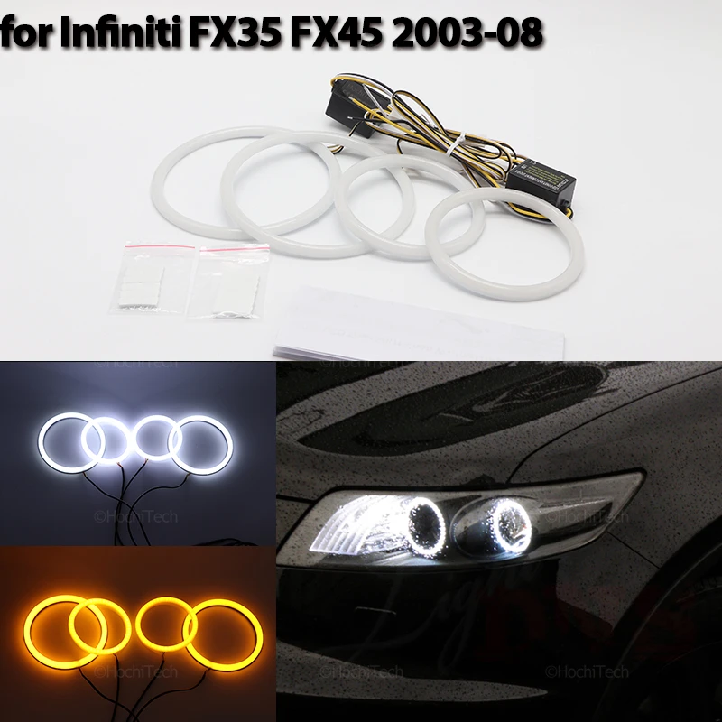 Halo Ring Angel Eyes Turn Signal Switchback Cotton LED White Yellow for INFINITI FX35 FX45 2003-2008 Car-styling Accessories
Halo Ring Angel Eyes Turn Signal Switchback Cotton LED White Yellow for INFINITI FX35 FX45 2003-2008 Car-styling Accessories