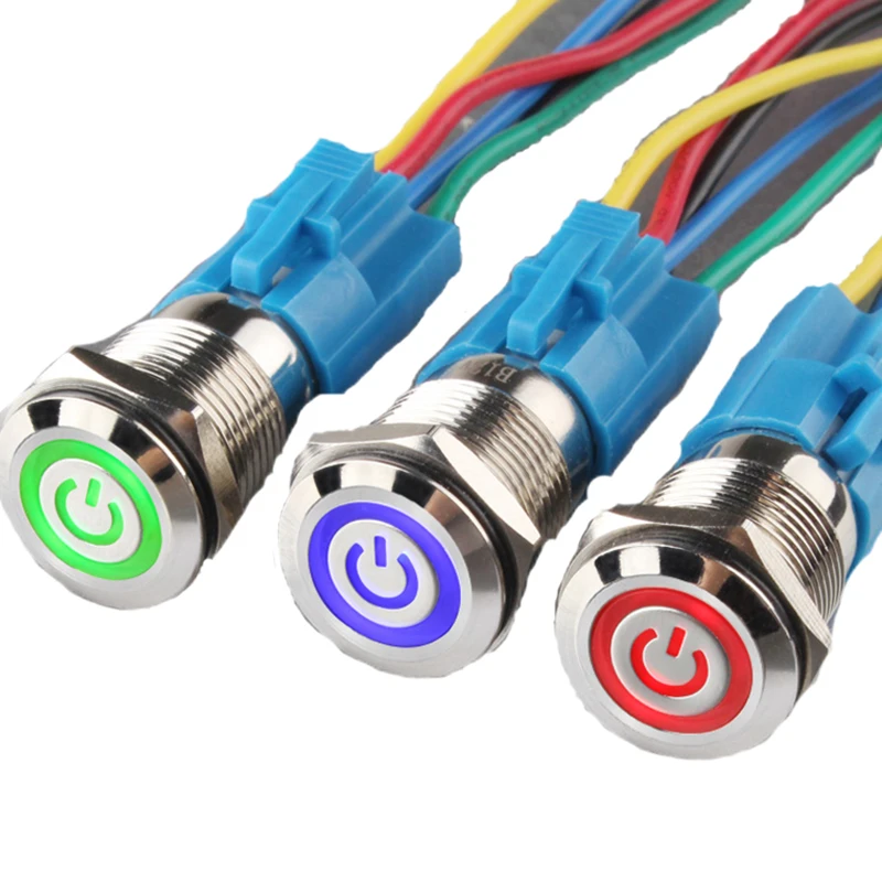 50PCS 16mm Waterproof stainless steel Momentary 12V Angel Eye Led Lighted Push Button Metal ON-OFF Switch
50PCS 16mm Waterproof stainless steel Momentary 12V Angel Eye Led Lighted Push Button Metal ON-OFF Switch