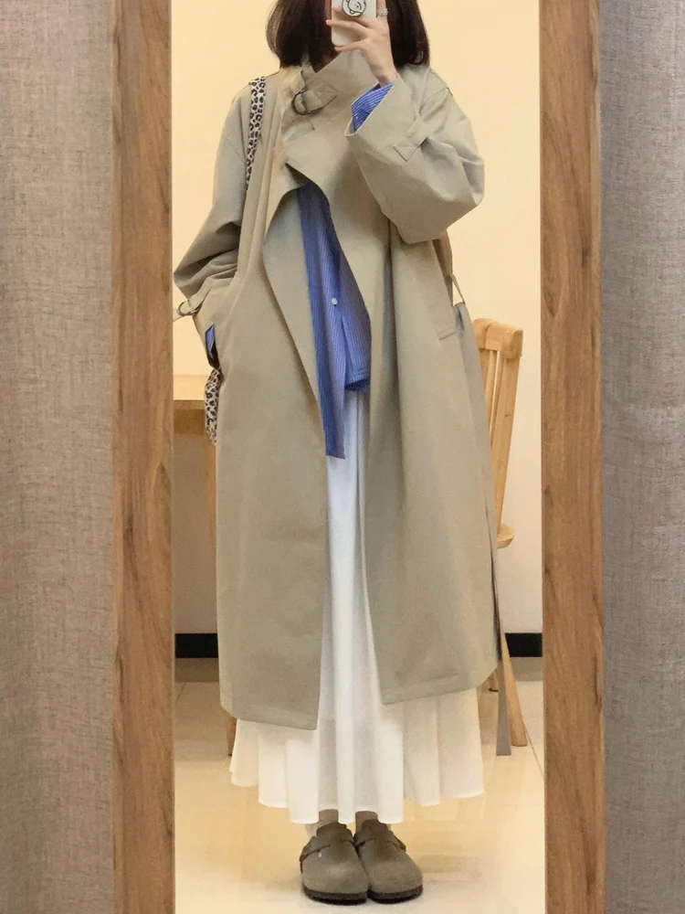 Khaki Stand Collar Mid-Length Women's Coat Briti Sle Spring Autumn New Arrival Small Size High-End Feelings Commute
Khaki Stand Collar Mid-Length Women's Coat Briti Sle Spring Autumn New Arrival Small Size High-End Feelings Commute