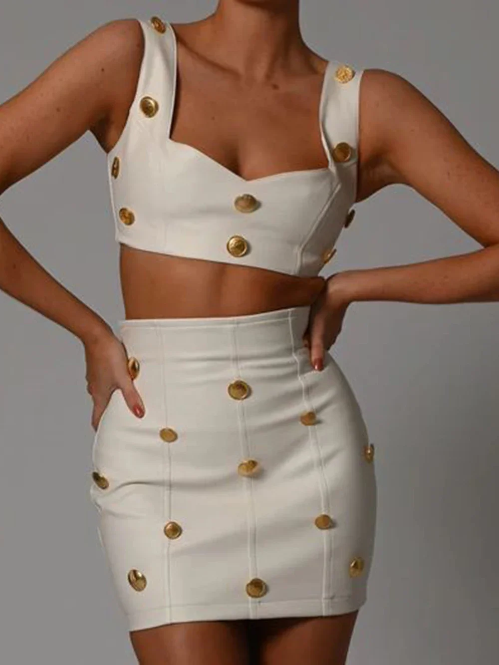 2024 Sexy Sleeveless Cropped Tank Top & Mini Skirt Party Sets Summer New Button PU Skirts Two Pieces Set Women's Vestido
2024 Sexy Sleeveless Cropped Tank Top & Mini Skirt Party Sets Summer New Button PU Skirts Two Pieces Set Women's Vestido