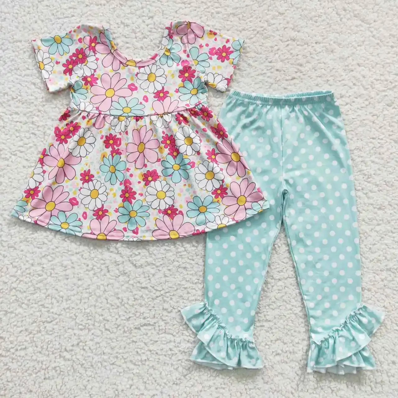 GSPO0618 Girl Boutique Outfits Shorts Sleeve Flower Print Top With Pants Kids Summer Clothes Set
GSPO0618 Girl Boutique Outfits Shorts Sleeve Flower Print Top With Pants Kids Summer Clothes Set