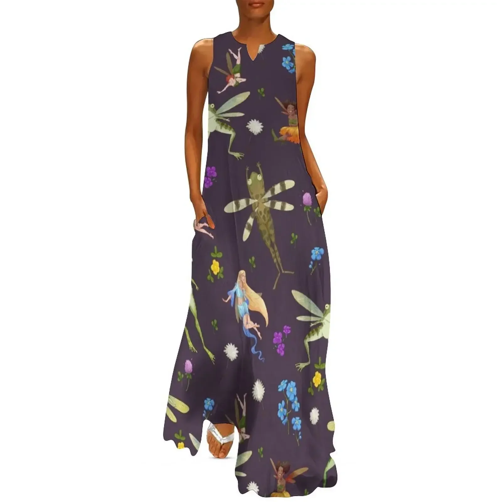 Faeries and flying frogs dark purple Long Dress Elegant gowns Bridesmaid dress woman long dress women
Faeries and flying frogs dark purple Long Dress Elegant gowns Bridesmaid dress woman long dress women