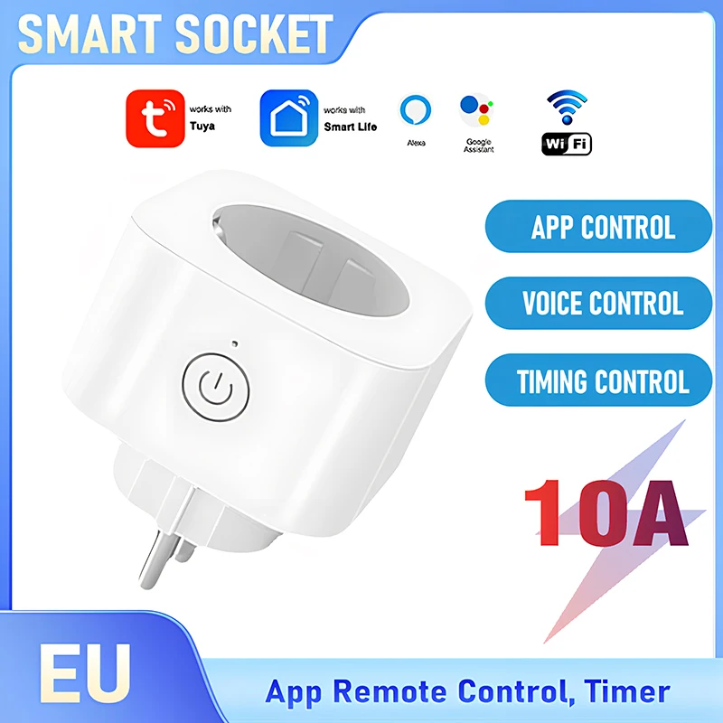 Tuya Smart WiFi Socket EU Plug - CE Certified, App Remote Control, Timer, Alexa Voice Control - Energy Saving Smart Home
Tuya Smart WiFi Socket EU Plug - CE Certified, App Remote Control, Timer, Alexa Voice Control - Energy Saving Smart Home