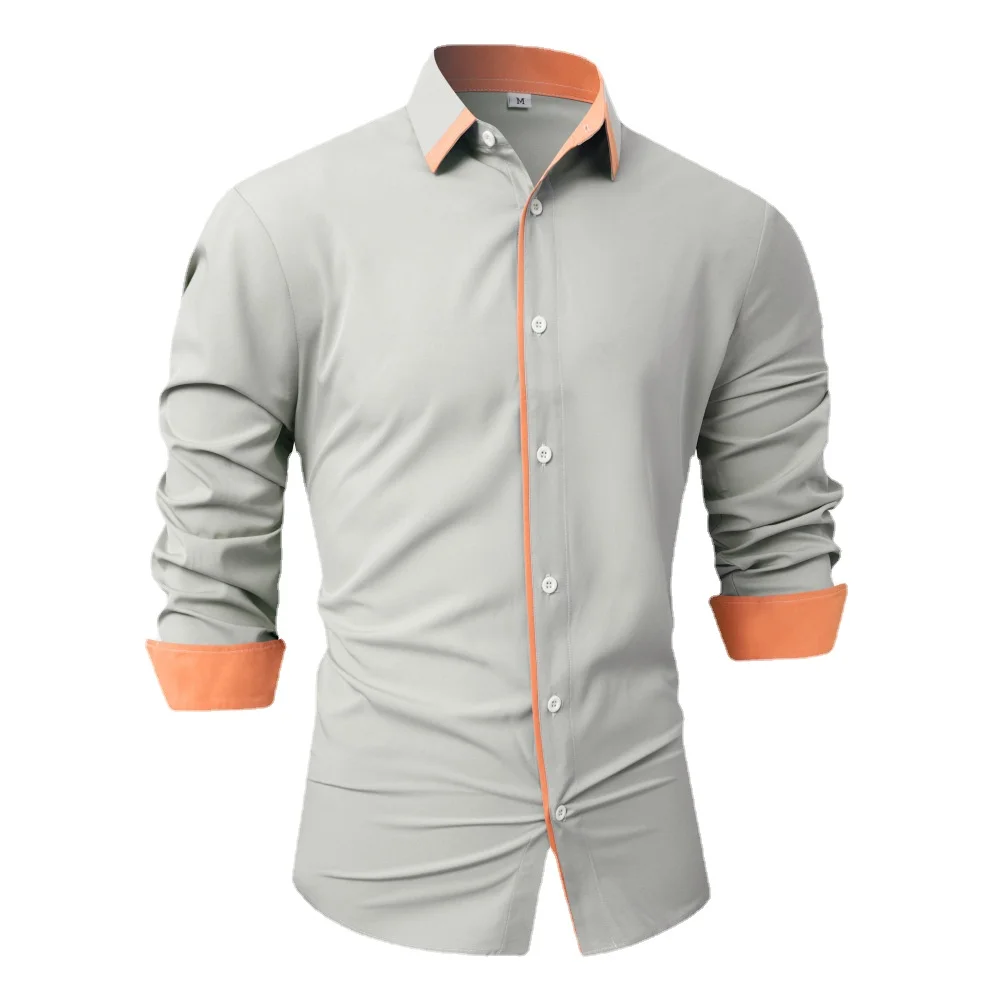 Men's Autumn Color-blocked Long-sleeved Shirt European Size Casual Stitching Plus Size Shirts
Men's Autumn Color-blocked Long-sleeved Shirt European Size Casual Stitching Plus Size Shirts