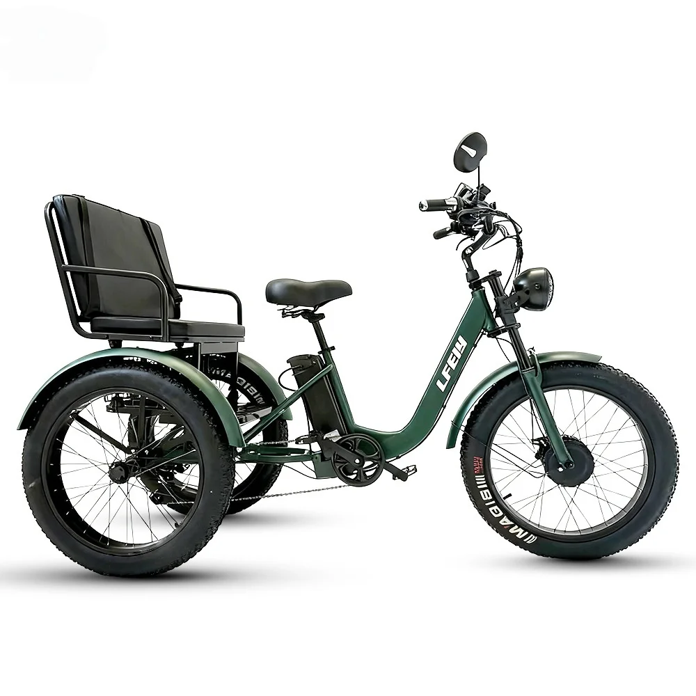 Powerful Electric Assist Tricycle 24 Fat Tire Three Wheel Bicycle Stable Comfortable Cargo Cruiser Trike
Powerful Electric Assist Tricycle 24 Fat Tire Three Wheel Bicycle Stable Comfortable Cargo Cruiser Trike