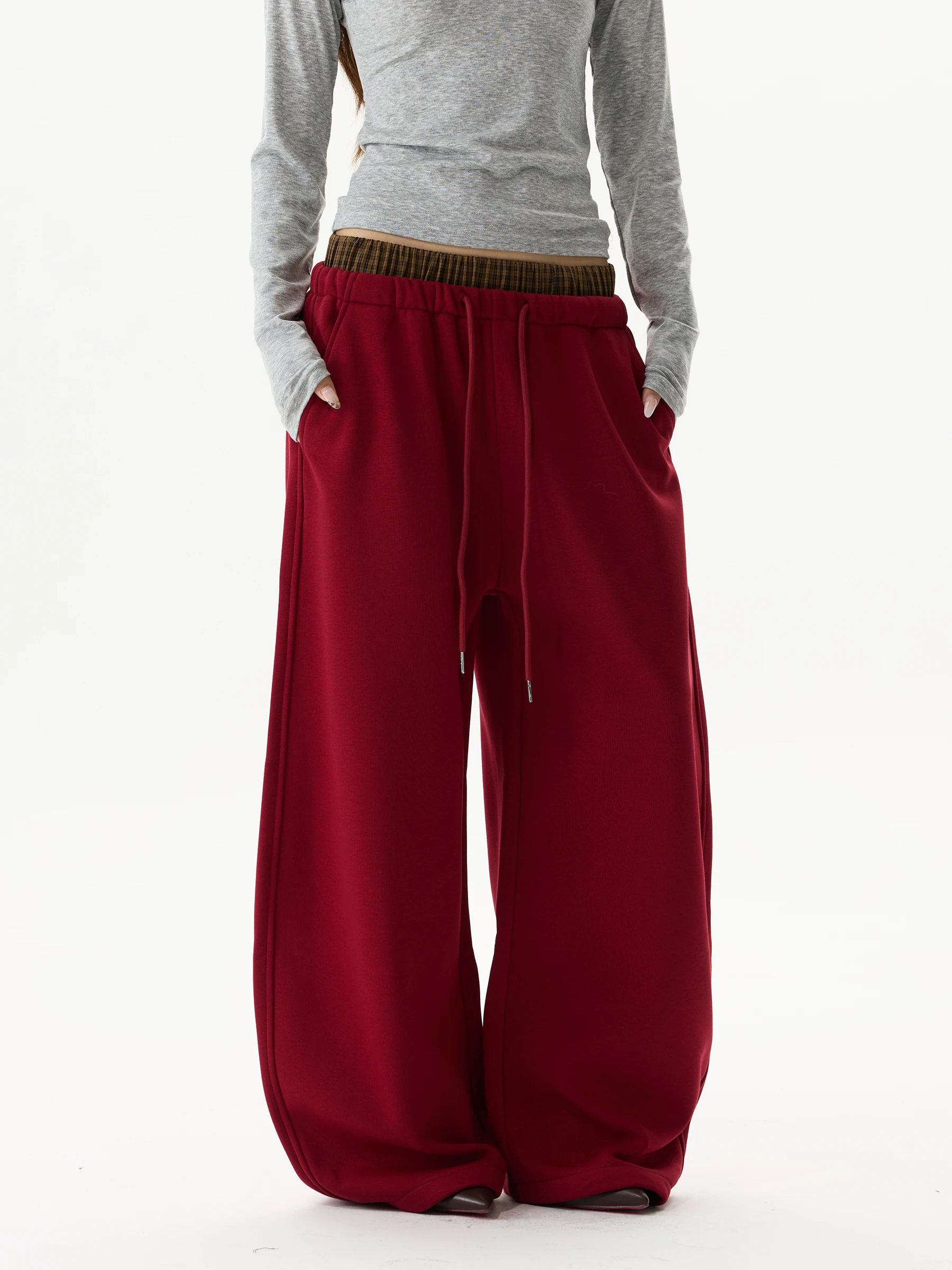 WLNEXT American Style Loose Straight Leg Sweatpants Unisex High Waist Double Waistband Red Casual Sports Leisure Trousers
WLNEXT American Style Loose Straight Leg Sweatpants Unisex High Waist Double Waistband Red Casual Sports Leisure Trousers