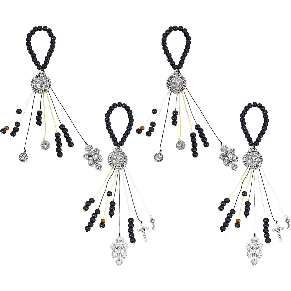 4Pcs 2 Styles Wood Bead Door Pendant Decorations with Alloy Flat Round Cross Pendants Silver 330mm
4Pcs 2 Styles Wood Bead Door Pendant Decorations with Alloy Flat Round Cross Pendants Silver 330mm