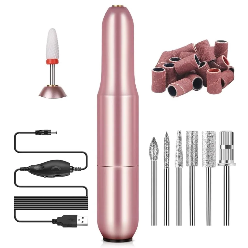Electric Nail Drill 2025, 20000 RPM Efile for Manicure with 6 Bits & Sanding Bands, Portable Nail File for Salon and Home Use
Electric Nail Drill 2025, 20000 RPM Efile for Manicure with 6 Bits & Sanding Bands, Portable Nail File for Salon and Home Use