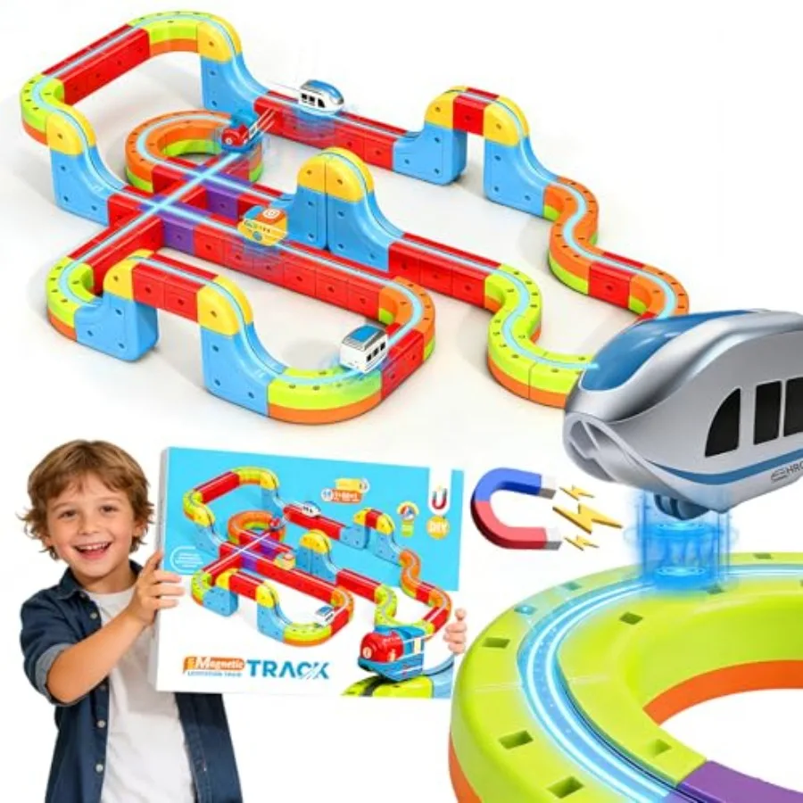 3D Infinity Cube Track Magnetic Electric Train Set for 4-8, Toy Vehicle Playsets for Toddlers 3-5, Learning Gift, 68 Pcs/1 Car
3D Infinity Cube Track Magnetic Electric Train Set for 4-8, Toy Vehicle Playsets for Toddlers 3-5, Learning Gift, 68 Pcs/1 Car