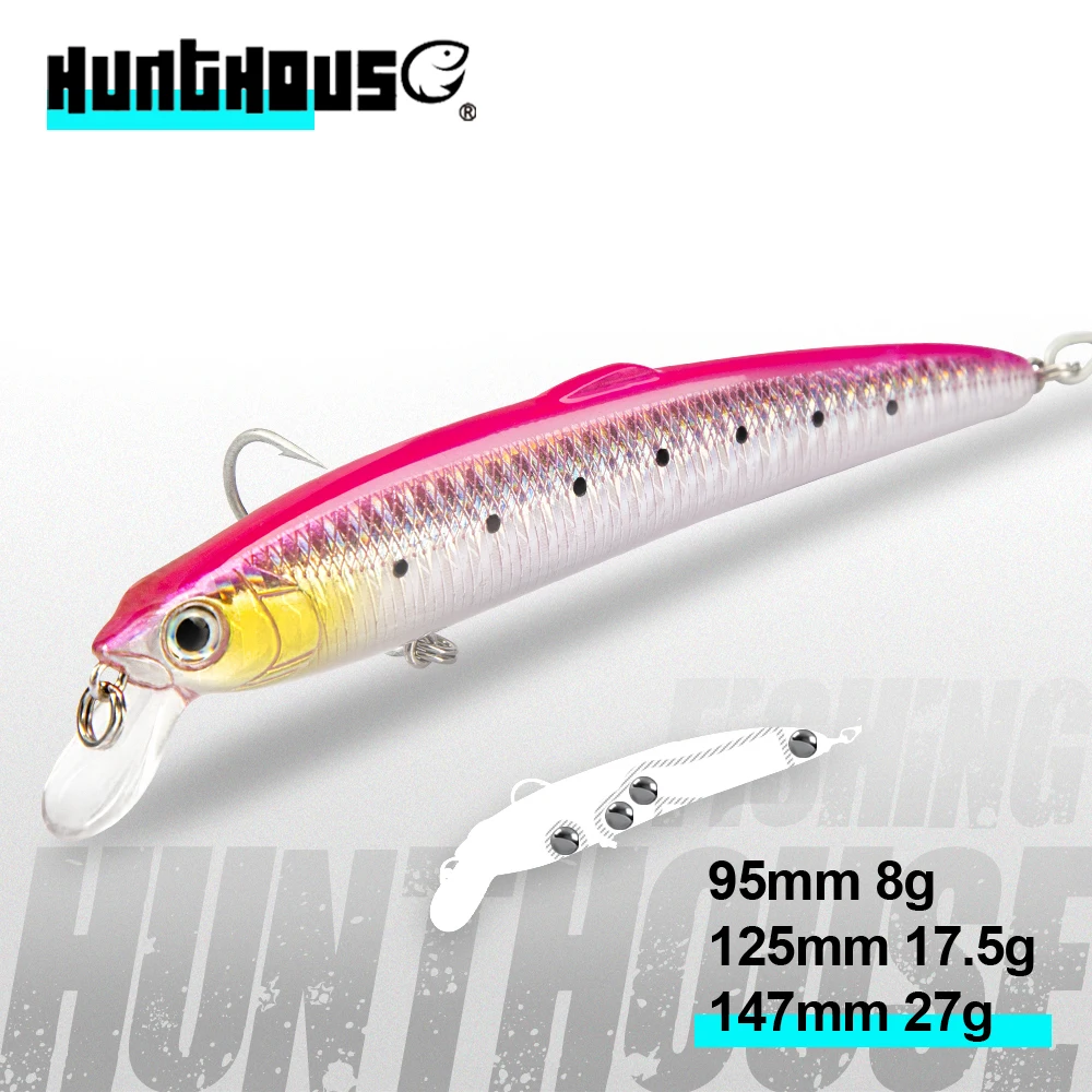 Hunthouse Saruna Minnow Fishing Lure 90&125&147mm Floating Jerkbait Hard Minnow Bait For Seabass Artificial Jerk Baits LW131
Hunthouse Saruna Minnow Fishing Lure 90&125&147mm Floating Jerkbait Hard Minnow Bait For Seabass Artificial Jerk Baits LW131